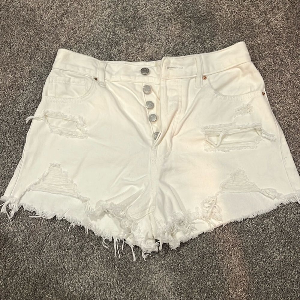 White Pacsun vintage high rise white Jean shorts size 26